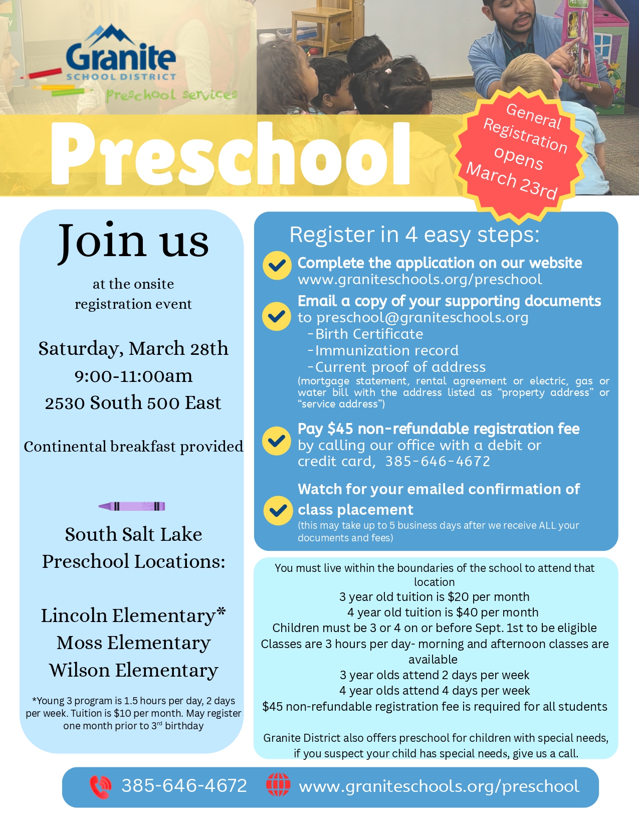 PRESCHOOL REGISTRATION EVENT